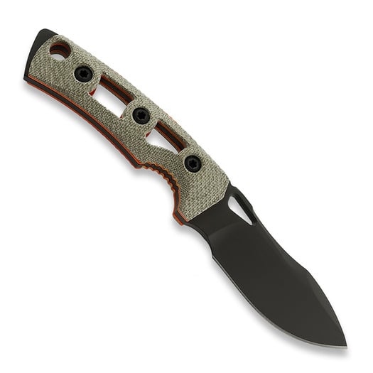Coltello Fobos Knives Tier1-Mini Mini, Micarta OD - Orange Liner, nero