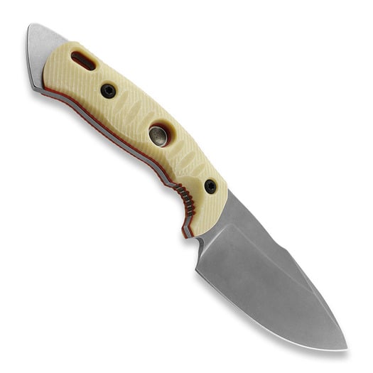 Fobos Knives Alaris Messer, G10 Ivory - Red Liner