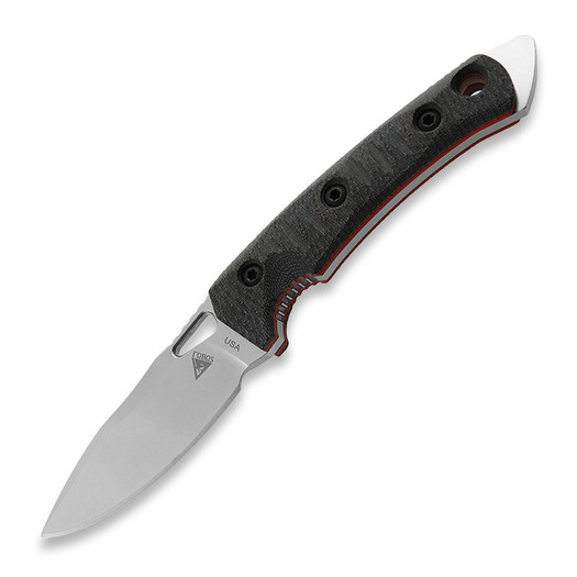 Fobos Knives Cacula Messer, Micarta Black - Red Liners