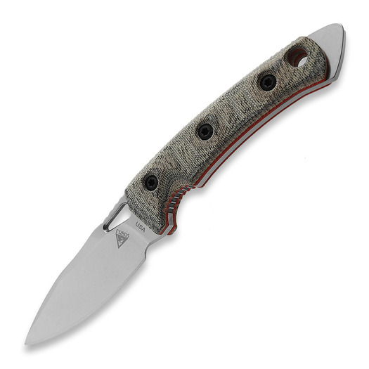Couteau Fobos Knives Cacula, Micarta Camo - Red Liners
