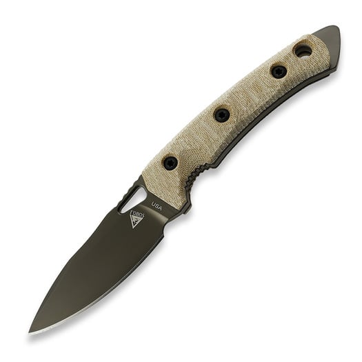 Fobos Knives Cacula סכין, Micarta Natural - Black Liners, שחור