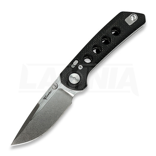 Reate PL-XT Stonewashed folding knife, black micarta