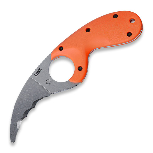 CRKT Bear Claw ナイフ, 鋸歯状, オレンジ色