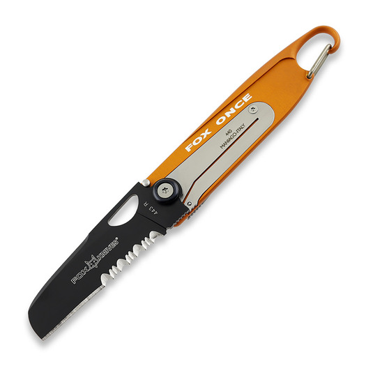 Fox Twice 折り畳みナイフ, オレンジ色 443R