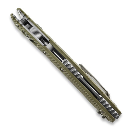 Microtech Amphibian összecsukható kés, stonewashed, fluted od green G10 137RL-10FLGTOD