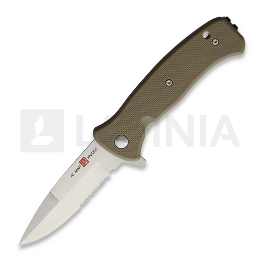 Coltello pieghevole Al Mar Mini SERE 2020 Coyote, dentatura lama