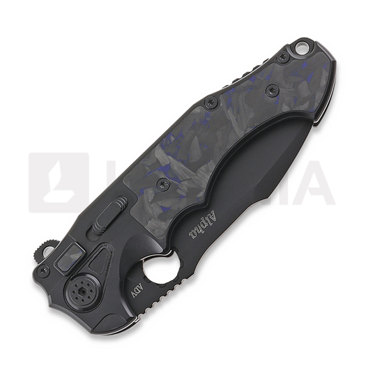 Coltello pieghevole Andre de Villiers Alpha, Black/Blueshred
