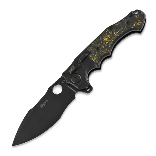 Couteau pliant Andre de Villiers Alpha, black with copper shred