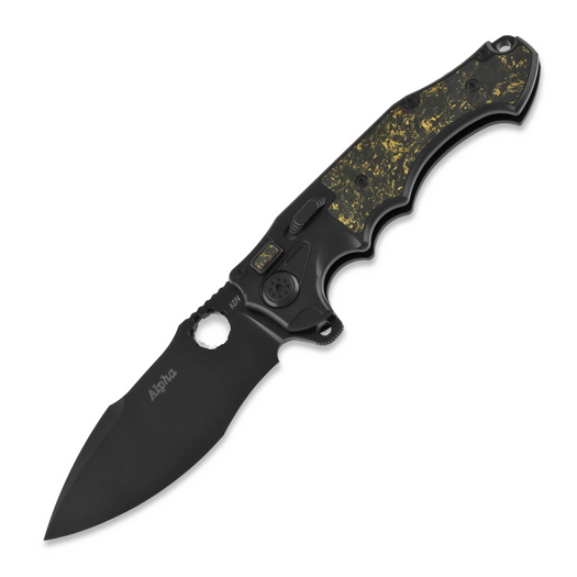 Nóż składany Andre de Villiers Alpha, black with copper shred