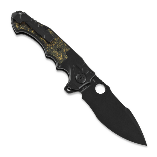 Andre de Villiers Alpha sulankstomas peilis, black with copper shred