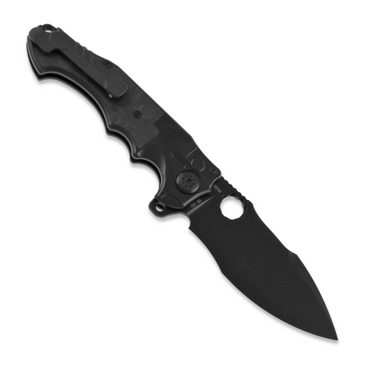 Andre de Villiers Alpha folding knife, black with marble CF