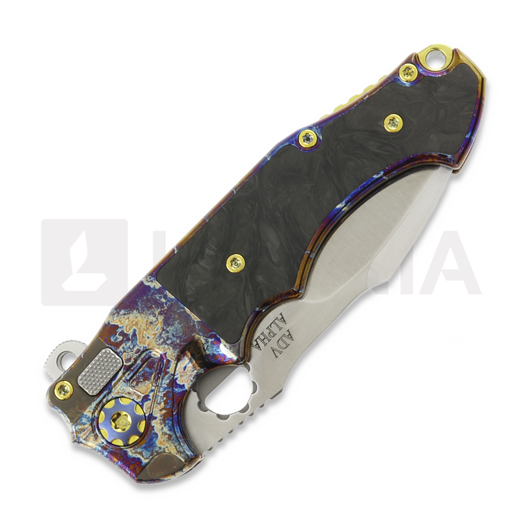 Andre de Villiers Alpha Mini Acid Rain & Black Carbon Fibre sulankstomas peilis