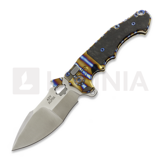Navalha Andre de Villiers Alpha Mini Flame Ano & Black Carbon Fibre