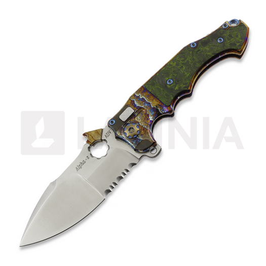Navaja Andre de Villiers Alpha Mini Wave Tab Acid Rain & Black Carbon Fibre