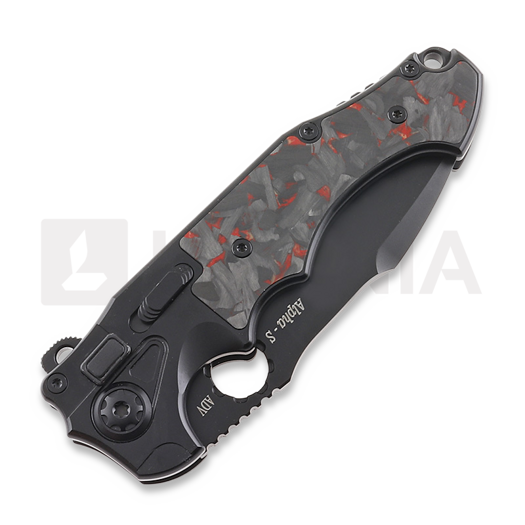 Andre de Villiers Alpha S sulankstomas peilis, Black/Redshred