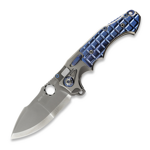 Navalha Andre de Villiers Alpha S, Blue Ti Fragged