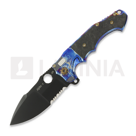 Skladací nôž Andre de Villiers Alpha S Mini, Acid Rain/Carbon Fibre