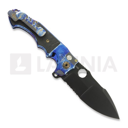Coltello pieghevole Andre de Villiers Alpha S Mini, Acid Rain/Carbon Fibre