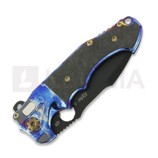 Andre de Villiers Alpha S Mini sulankstomas peilis, Acid Rain/Carbon Fibre