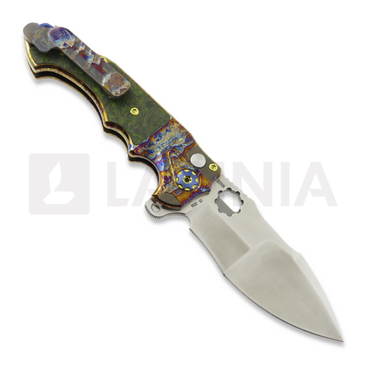 N&oacute;ż składany Andre de Villiers Alpha S Mini, Acid Rain & Green Carbon Fiber