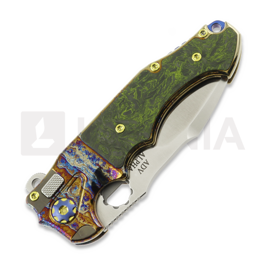 N&oacute;ż składany Andre de Villiers Alpha S Mini, Acid Rain & Green Carbon Fiber