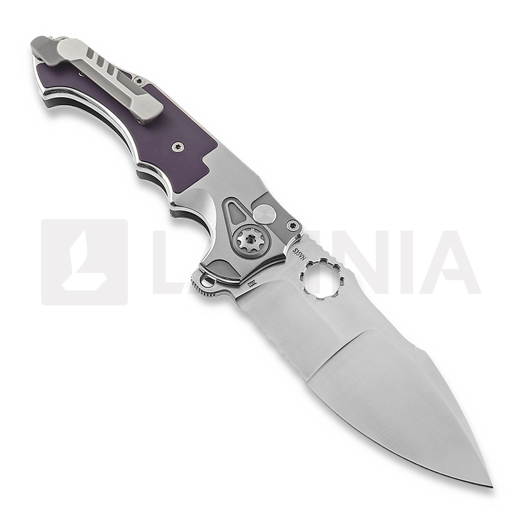 Andre de Villiers Alpha S 折叠刀, Satin, Purple G10