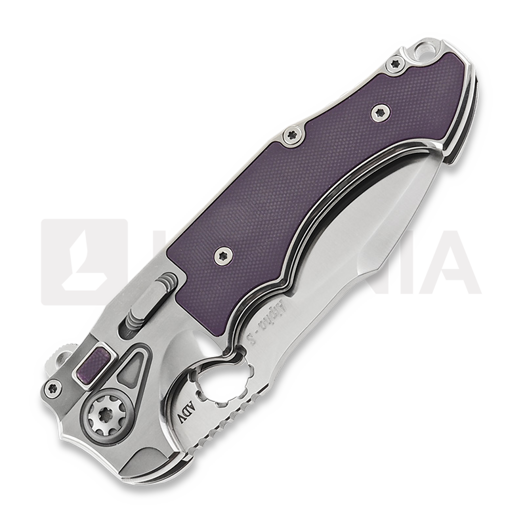 Andre de Villiers Alpha S kääntöveitsi, Satin, Purple G10