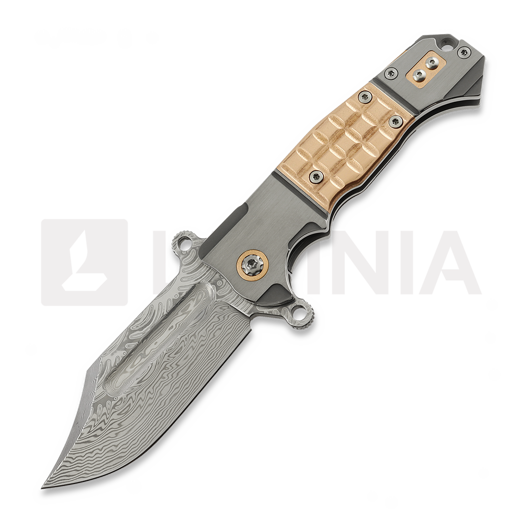 Couteau pliant Andre de Villiers Badlands 2 Damascus, Copper Frag