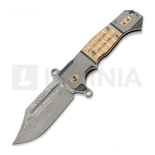 Andre de Villiers Badlands 2 Damascus fällkniv, Copper Frag
