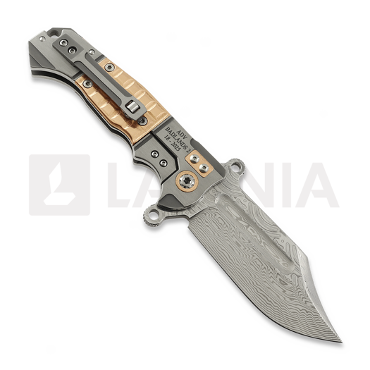 Coltello pieghevole Andre de Villiers Badlands 2 Damascus, Copper Frag