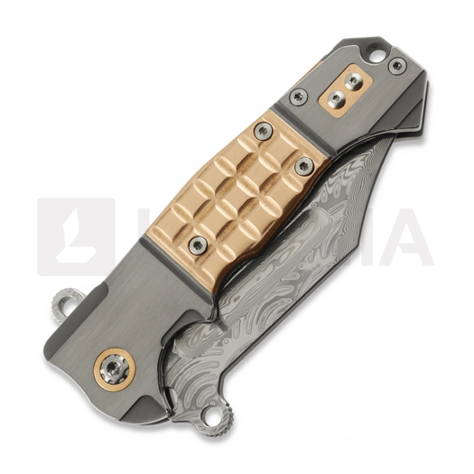 Couteau pliant Andre de Villiers Badlands 2 Damascus, Copper Frag