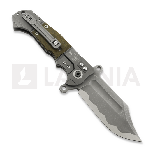 Andre de Villiers Badlands 2 Stonewash sulankstomas peilis, Custom