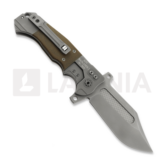 Couteau pliant Andre de Villiers Badlands 2 Stonewash, Custom