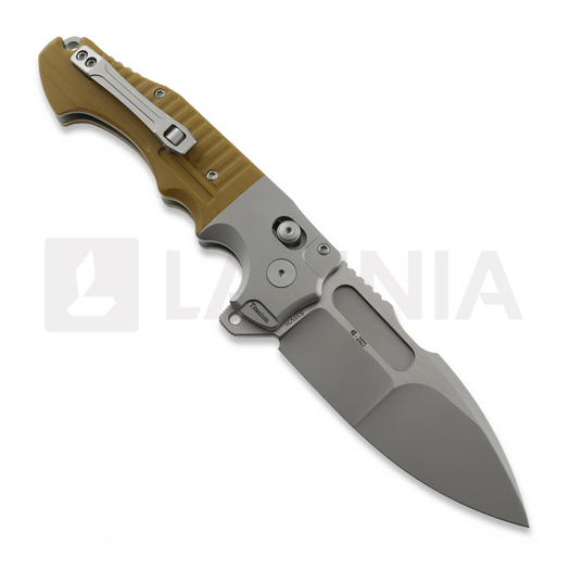 Coltello pieghevole Andre de Villiers Bullshark Titanium, Tan