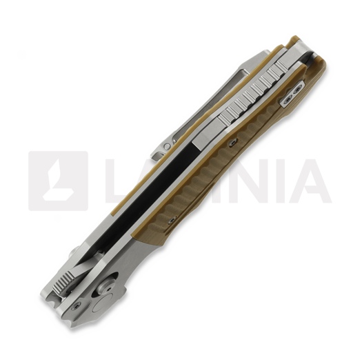 Couteau pliant Andre de Villiers Bullshark Titanium, Tan