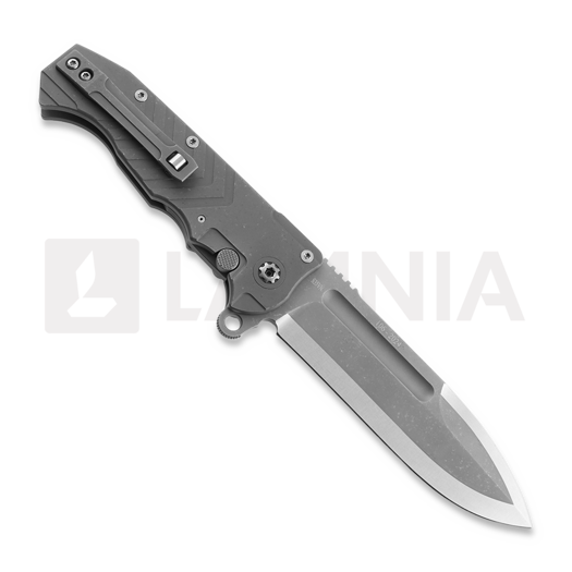 Andre de Villiers Crusher sulankstomas peilis, Stonewashed/Milled