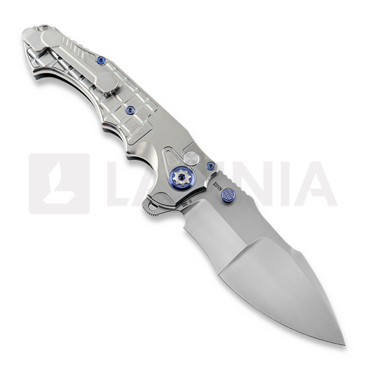 Andre de Villiers Javelin sulankstomas peilis, Bead Blasted/Ti-Frag/Blue Anno