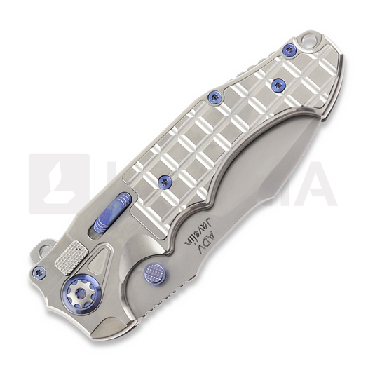 Andre de Villiers Javelin kääntöveitsi, Bead Blasted/Ti-Frag/Blue Anno