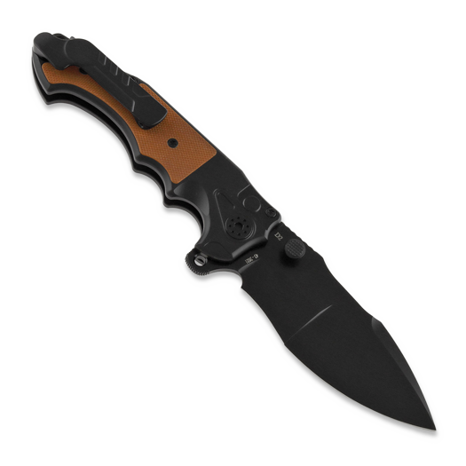 Andre de Villiers Javelin G10 sulankstomas peilis, black/brown