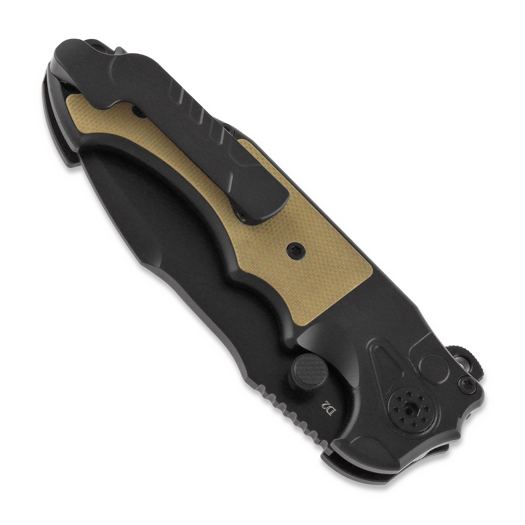Andre de Villiers Javelin G10 sulankstomas peilis, black/khaki