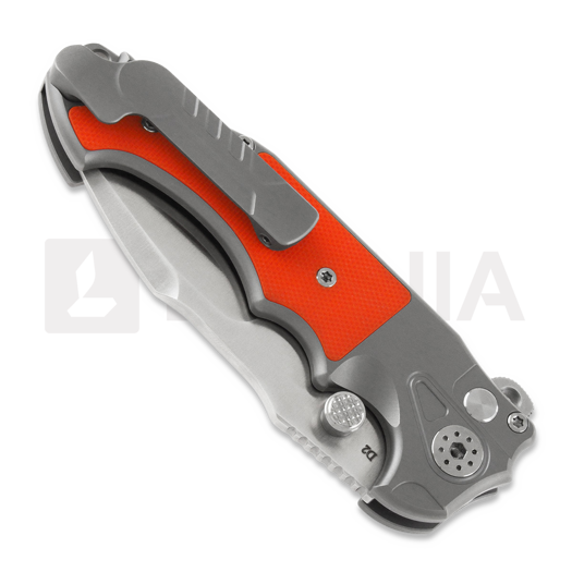 Andre de Villiers Javelin G10 sulankstomas peilis, satin/orange