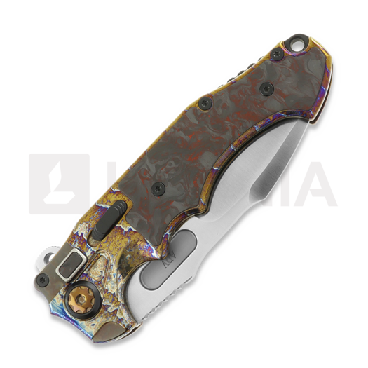 Andre de Villiers Large Pitboss 3 foldekniv, Acid Rain/Red Carbon Fibre