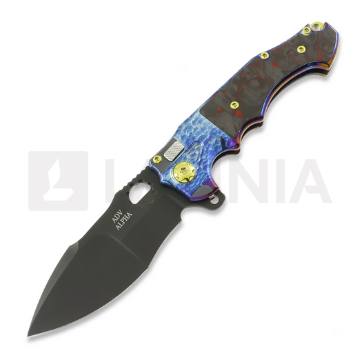 N&oacute;ż składany Andre de Villiers Mini Alpha, Acid Rain & Black/Red Carbon Fiber