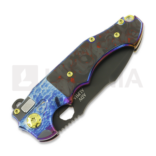 N&oacute;ż składany Andre de Villiers Mini Alpha, Acid Rain & Black/Red Carbon Fiber