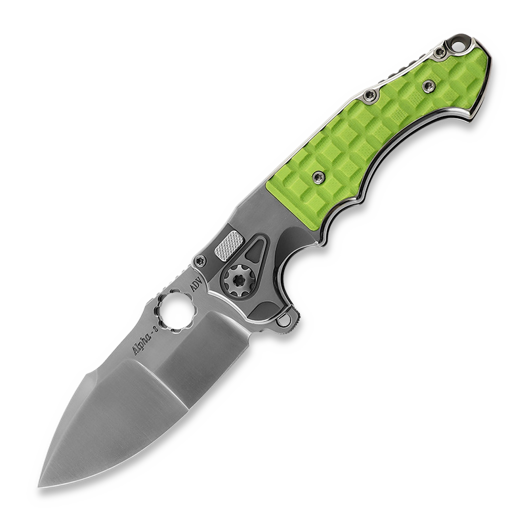 Nóż składany Andre de Villiers Mini Alpha-s, Green Fragged G10