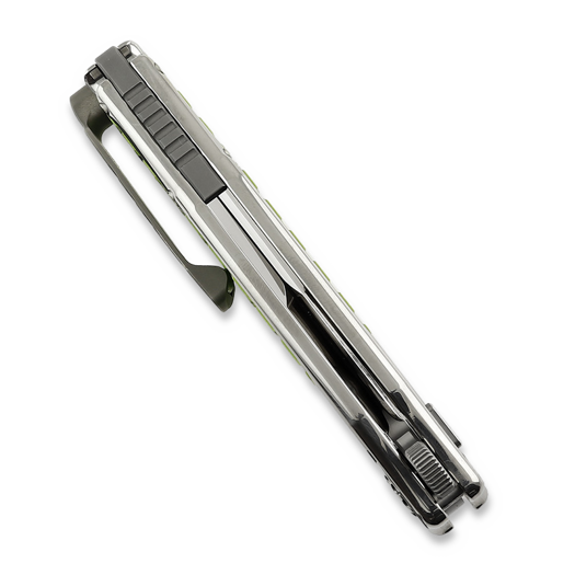 Andre de Villiers Mini Alpha-s sulankstomas peilis, Green Fragged G10