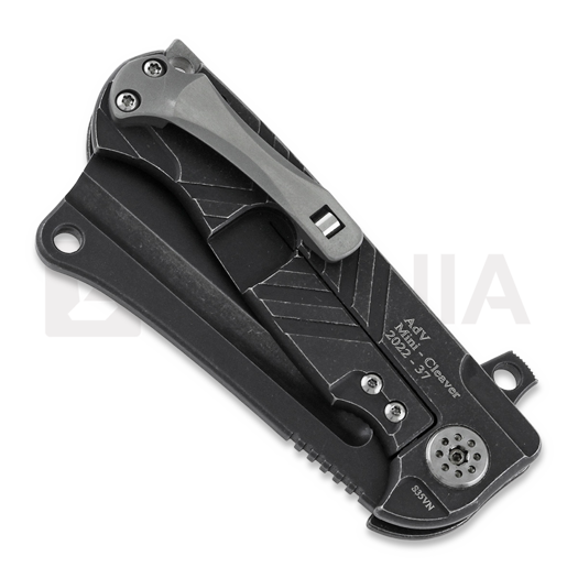 Andre de Villiers Mini Cleaver Blackwash V-mill sulankstomas peilis