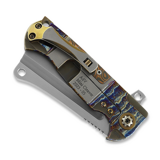 Andre de Villiers Mini Cleaver sulankstomas peilis, Gold, Acid Rain