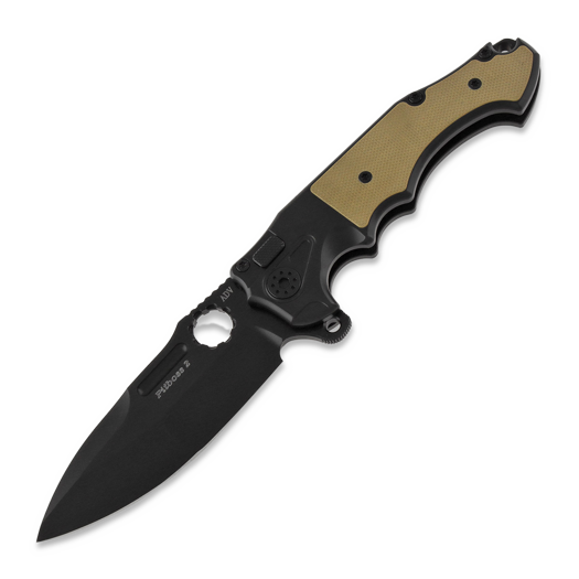 Andre de Villiers Mini Pitbiss Two G10 foldekniv, black/khaki