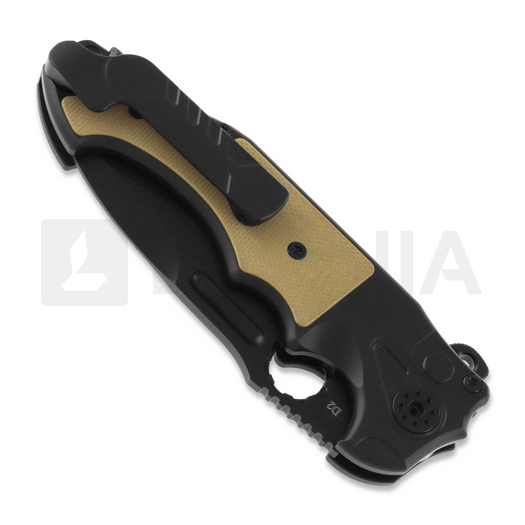 Andre de Villiers Mini Pitbiss Two G10 sulankstomas peilis, black/khaki